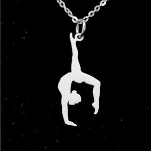 Gymnast/dancer Flip Handstand chain necklace stainless